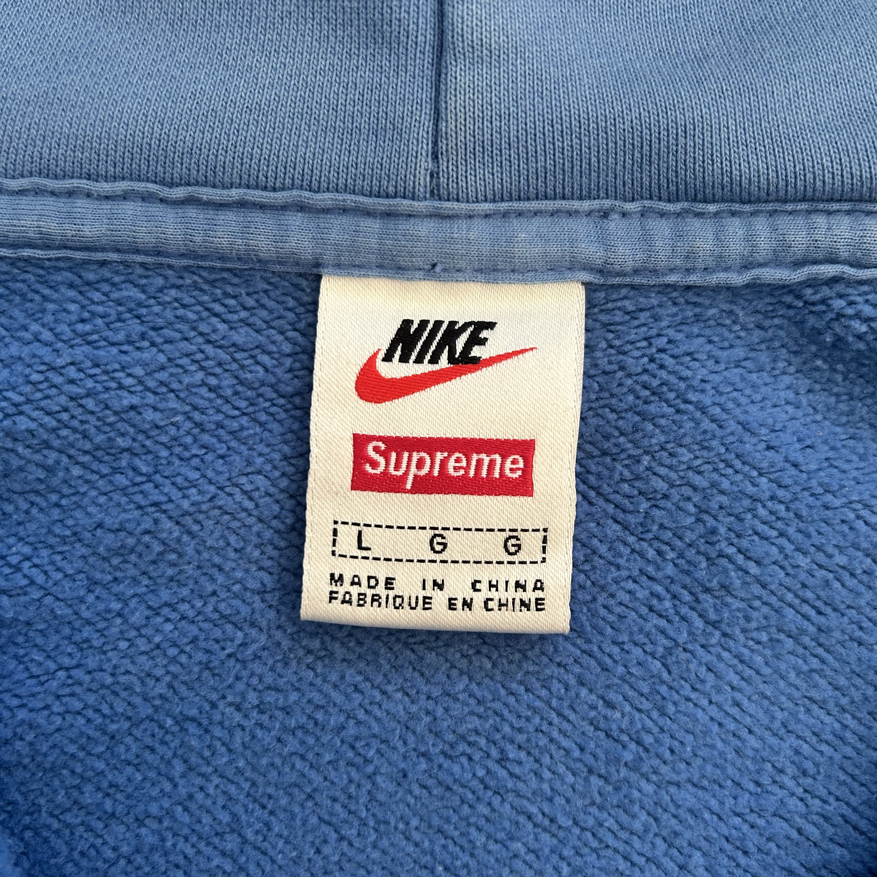 Supreme®/Nike® Half Zip Hooded Sweatshirt L Blue SS21