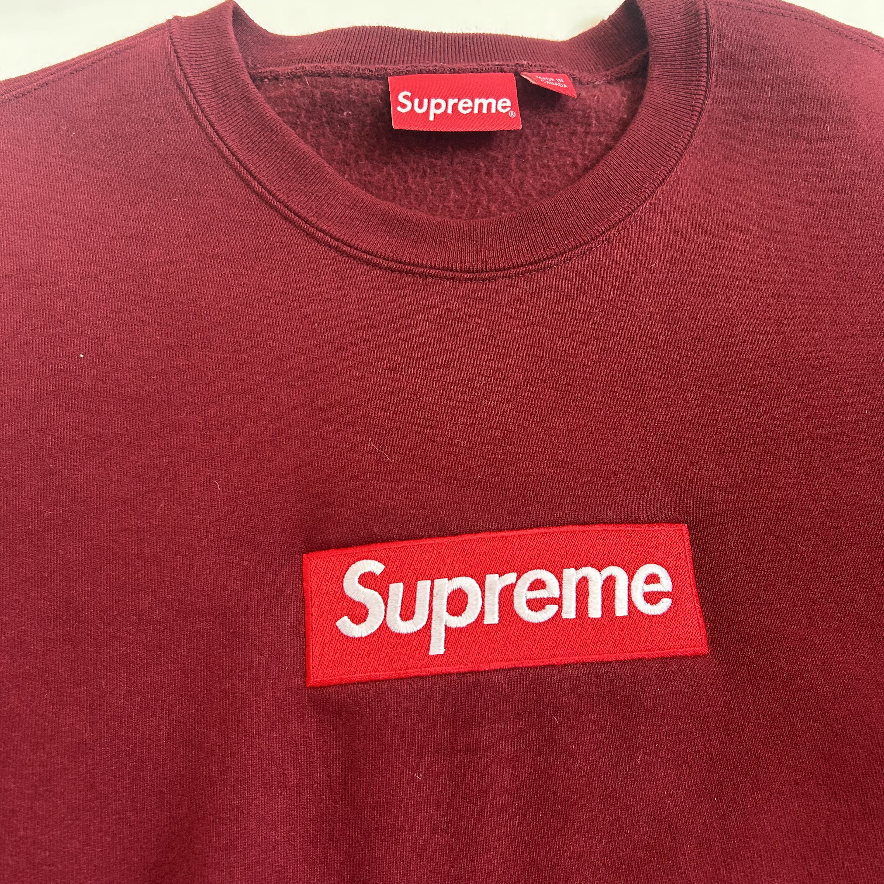 Supreme Box Logo Crewneck L Cardinal FW22