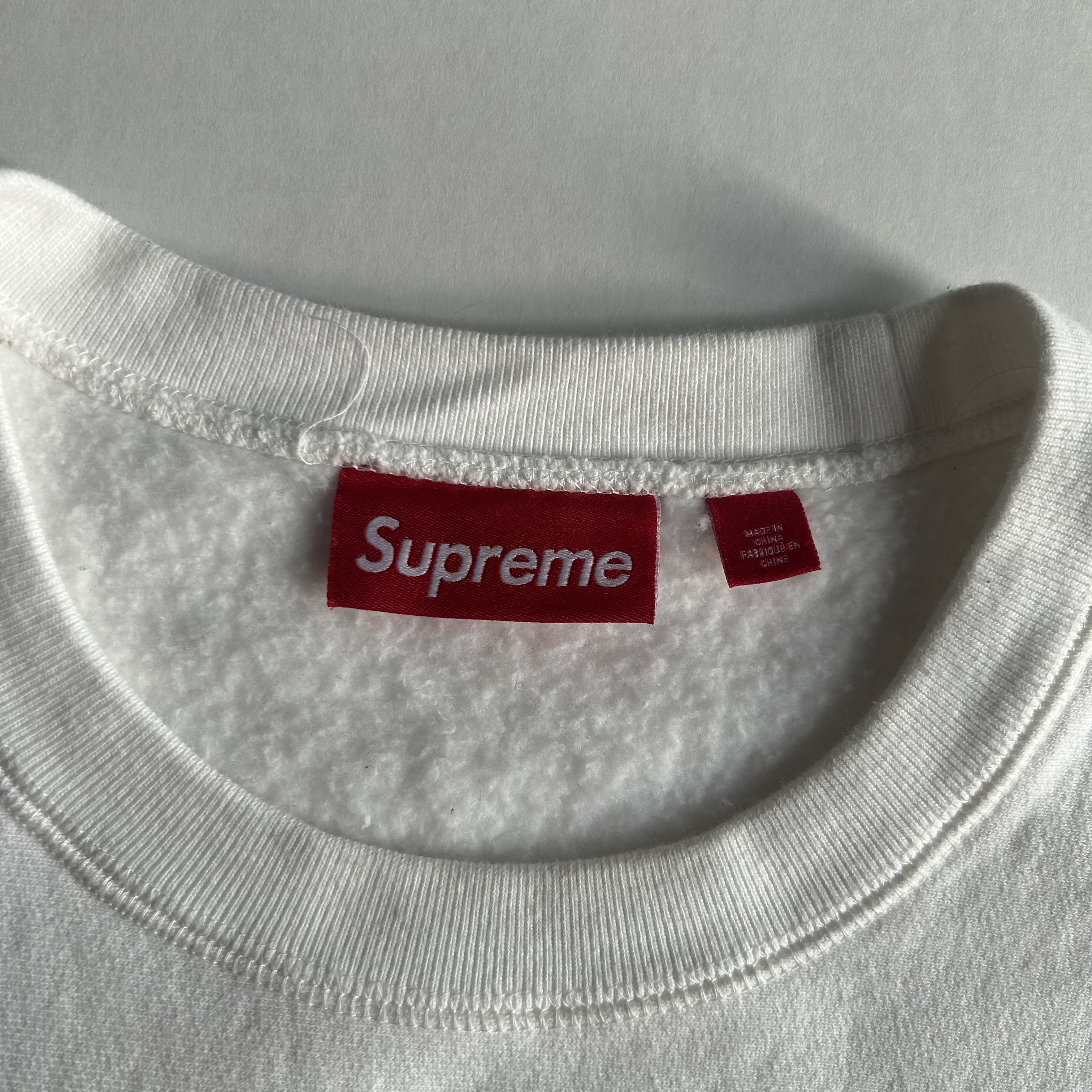 Supreme Washed Box Logo Crewneck L White SS25