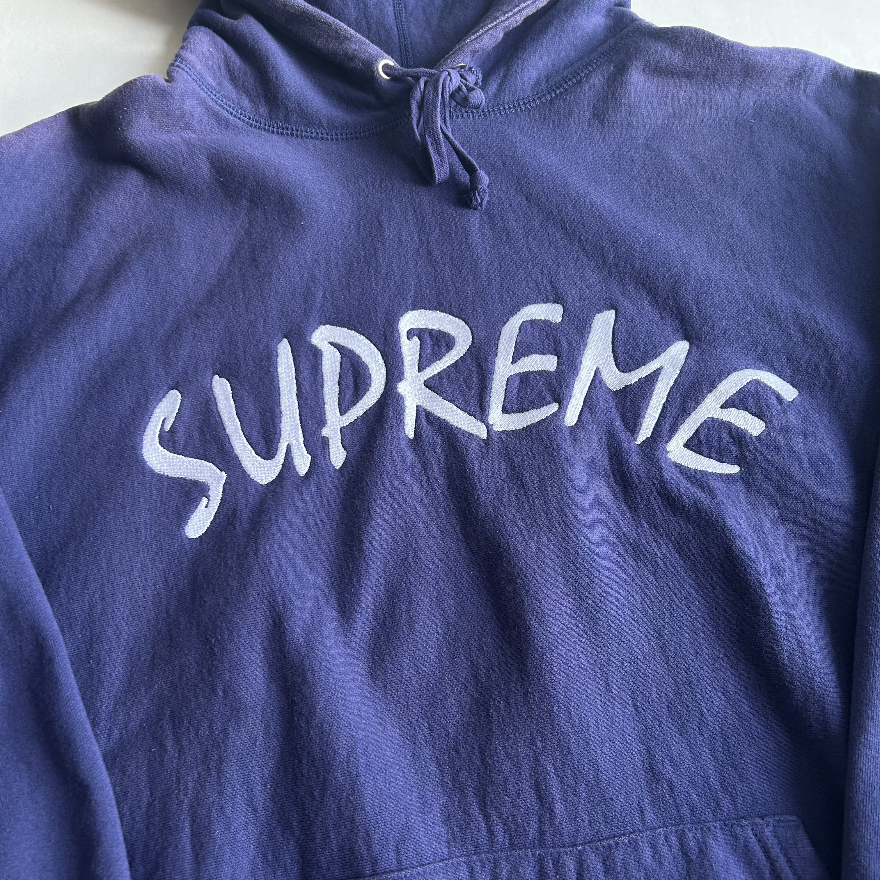 Supreme FTP Arc Hooded Sweatshirt L Washed Navy SS21