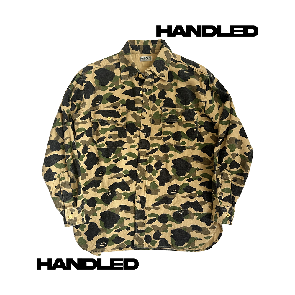 BAPE 'A.B Ape' Canvas Button Up L