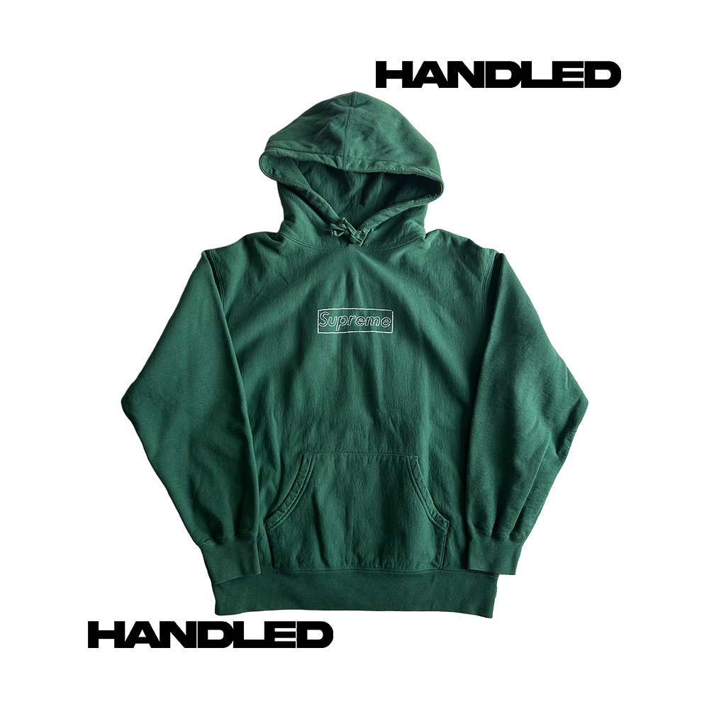 Supreme KAWS Chalk Logo Hooded Sweatshirt M Green SS21
