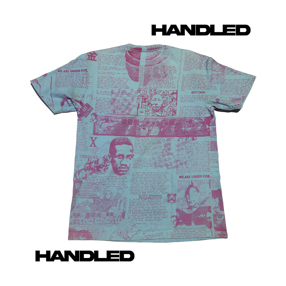 Supreme Malcolm X Newspaper Phase 2 Tee L Blue SS07