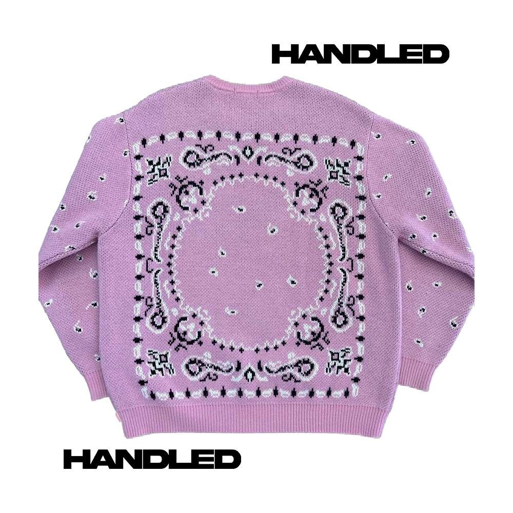 Supreme Bandana Knit Sweater Size XL Pink SS18