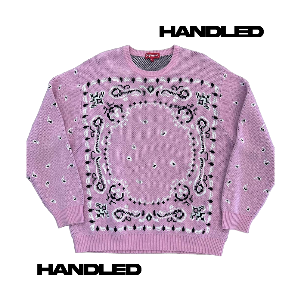 Supreme Bandana Knit Sweater Size XL Pink SS18