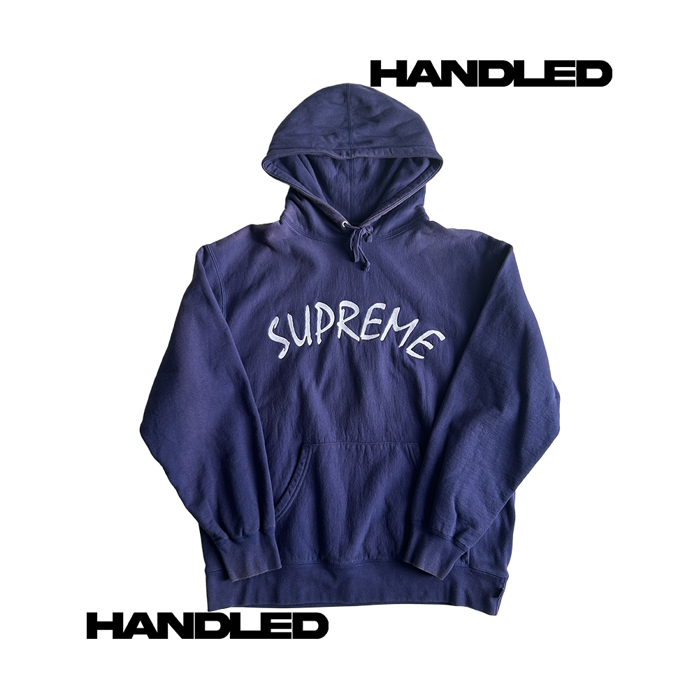 Supreme FTP Arc Hooded Sweatshirt L Washed Navy SS21