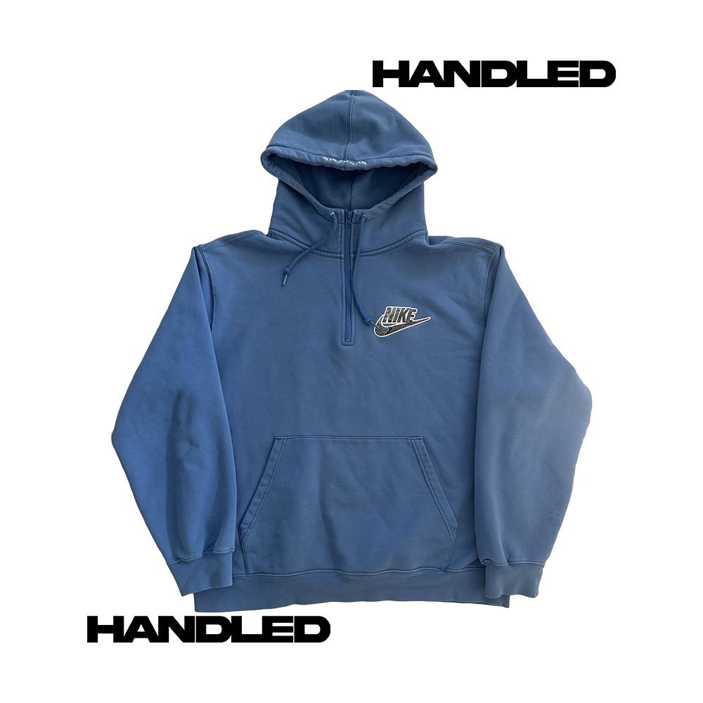 Supreme®/Nike® Half Zip Hooded Sweatshirt L Blue SS21