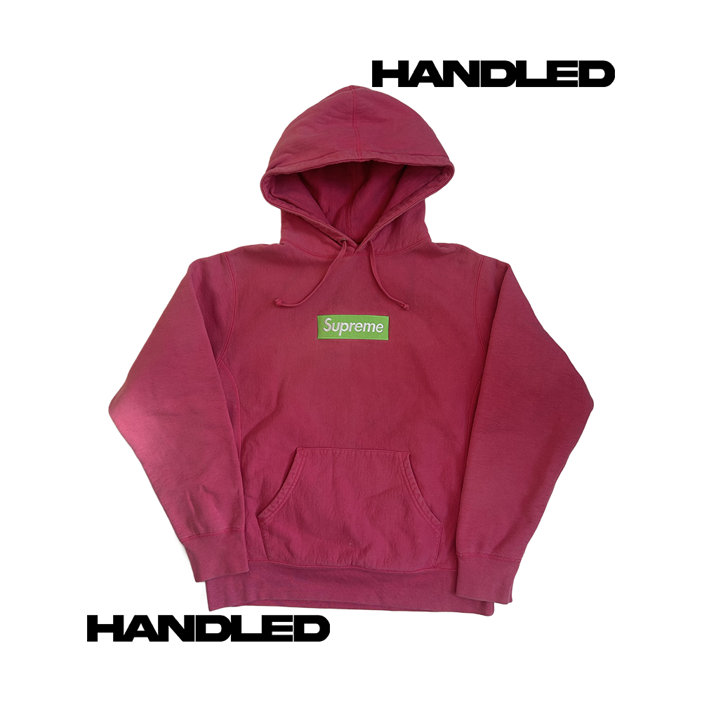 Supreme Box Logo Hooded Sweatshirt M Pink FW17