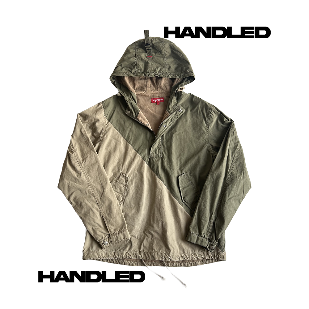 Supreme 2-Tone Pullover Parka L Olive FW11