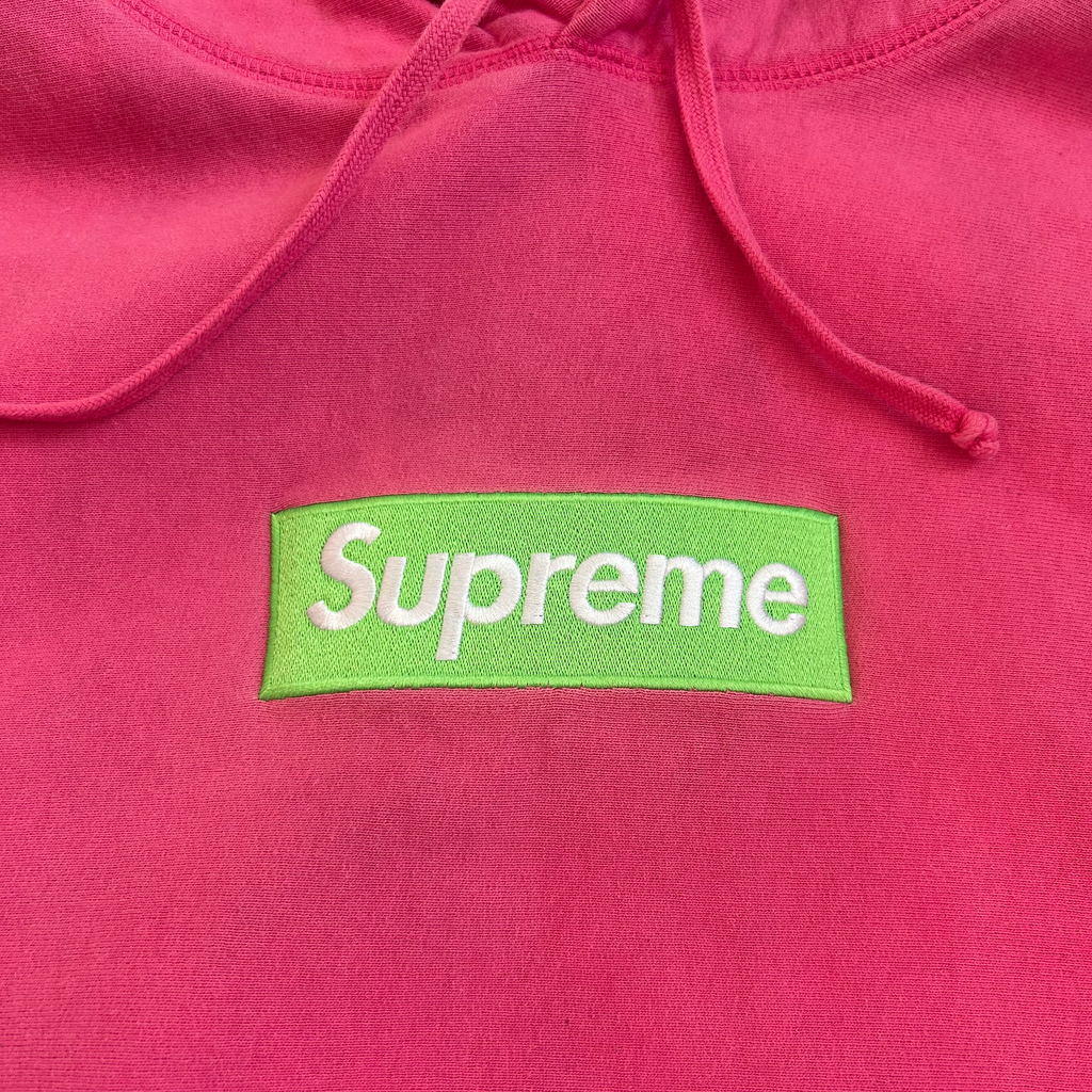 Supreme Box Logo Hooded Sweatshirt M Pink FW17