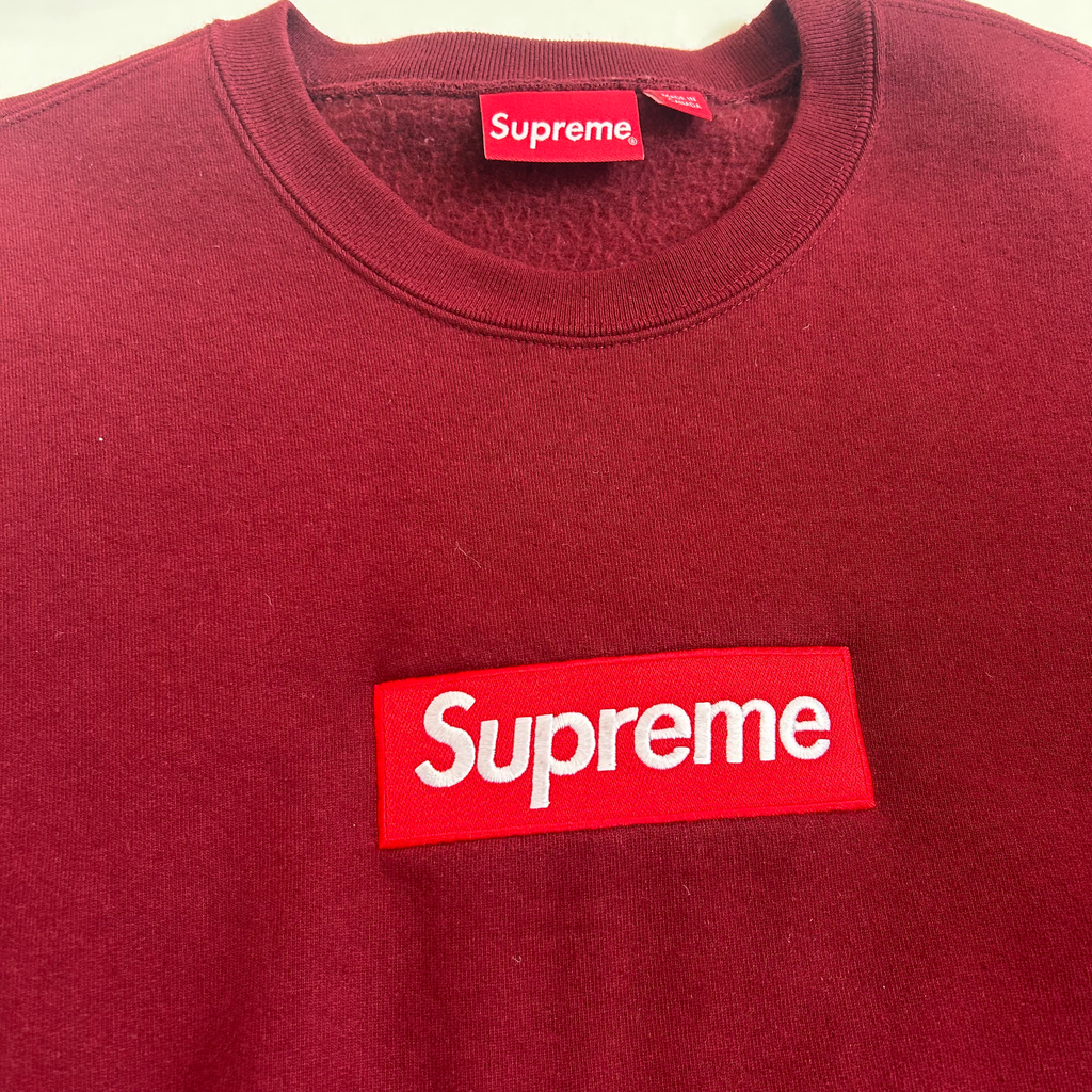 Supreme Box Logo Crewneck L Cardinal FW22