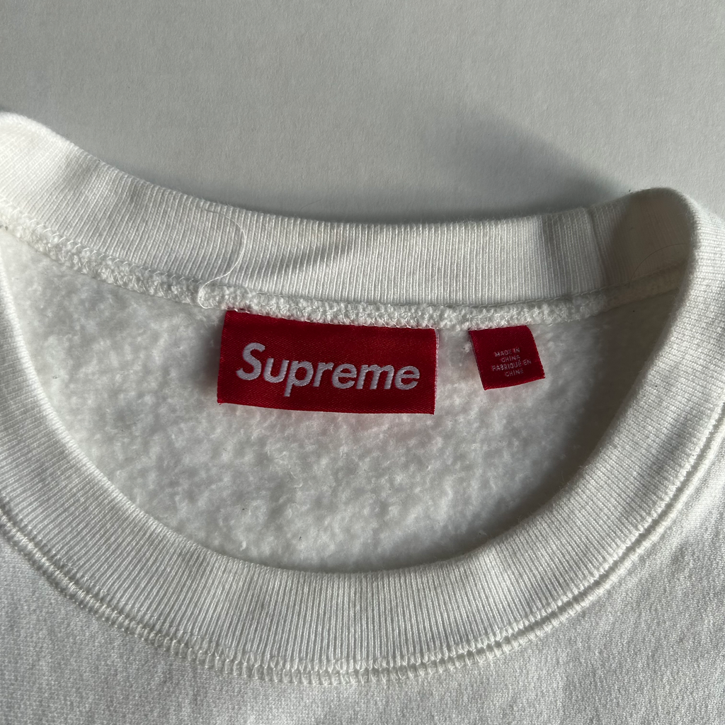 Supreme Washed Box Logo Crewneck L White SS25